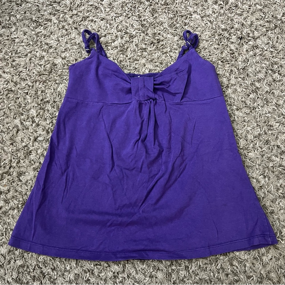 Vintage Y2K Womens Purple Tank Top Shirt Adjustable Straps Medium M No Tag